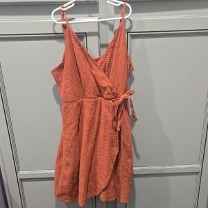 Eyeshadow Terracotta Wrap Mini Dress